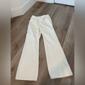 Elegant Cream Flare Jeans